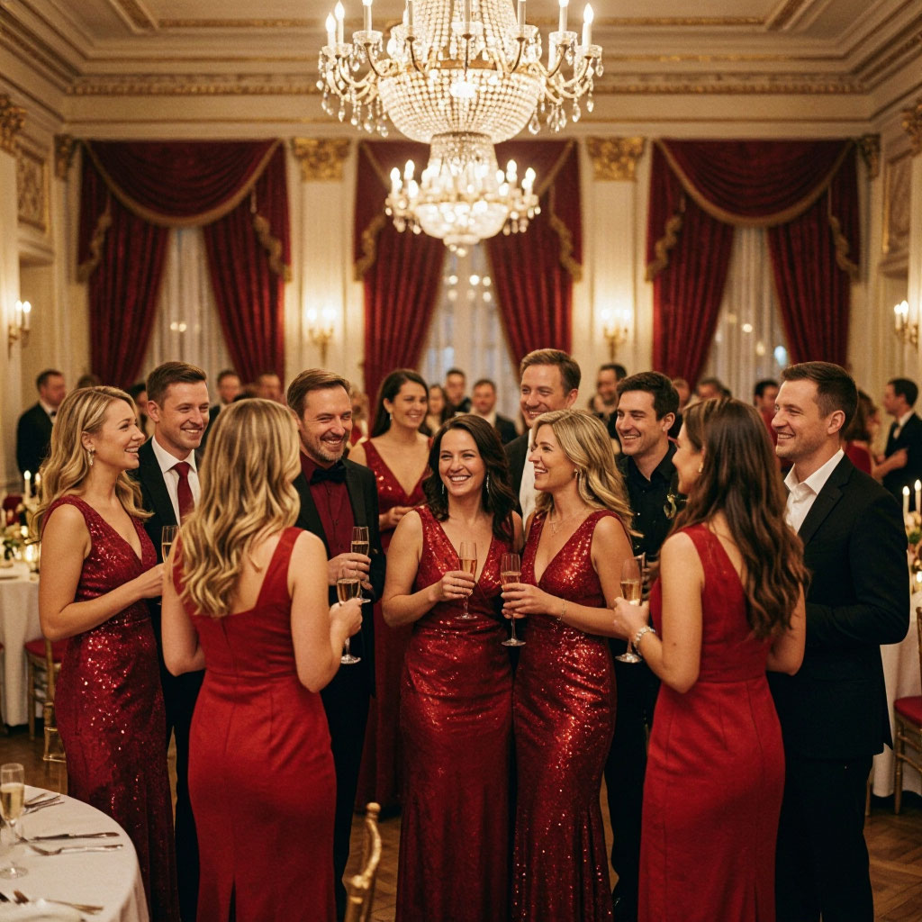 Guests at a corporate evening event