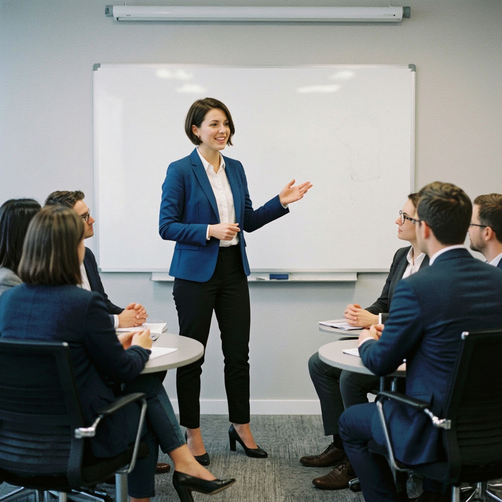 Facilitator guiding a team discussion